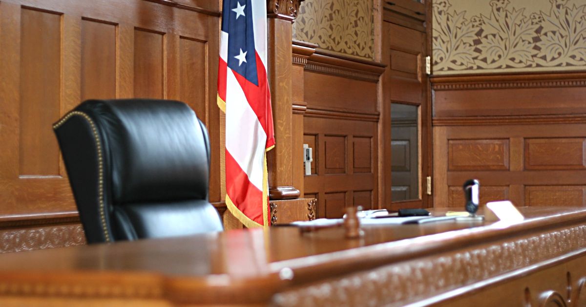 An American courtroom.