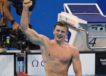 Adam Peaty has reportedly raked in a whopping £1.4million after taking inspiration from his 'mentor', father-in-law Gordon Ramsay (Adam seen in 2016)
