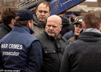 Prosecutor of the International Criminal Court (ICC), Karim Khan (pictured in Kyiv in April 2022) has faced allegations he kissed, groped and had sex with a 30-year-old lawyer without her consent over an 11-month period. He has denied the allegations