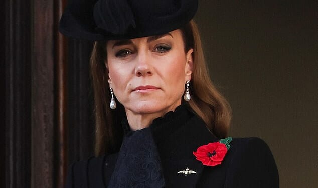 The Princess of Wales looked as stylish as ever as she stepped out in her Remembrance Day ensemble yesterday (pictured) - and her look was a very meaningful one