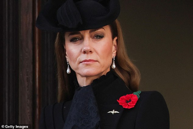 The Princess of Wales looked as stylish as ever as she stepped out in her Remembrance Day ensemble yesterday (pictured) - and her look was a very meaningful one
