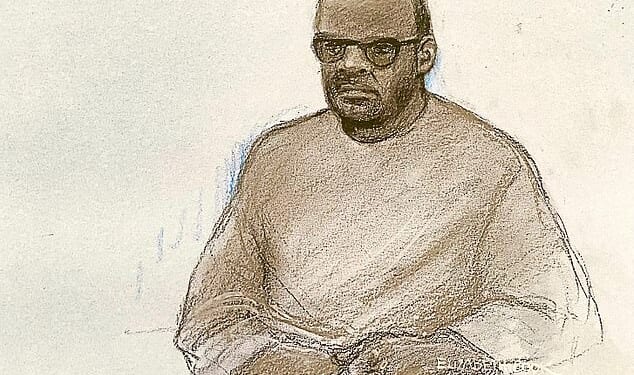 Court artist sketch of Simon Levy, 40, appearing at Highbury Magistrates' Court