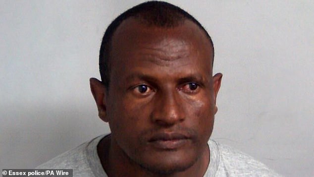 The number of British prisoners, meanwhile, barely increased, going up just 0.2 per cent to 76,333 at the end of September. Pictured: Ethiopian Hadush Kebatu, 38, who assaulted a 14-year-old girl in Essex. He was wrongly freed from prison but has now been deported