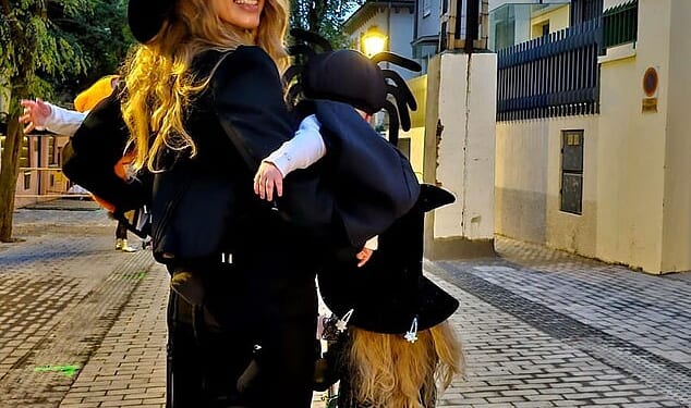 Amber Heard brought her five-month-old twins Ocean and Agnes out in public for the first time as she celebrated Halloween with daughter Oonagh Paige, four, in Madrid, Spain on Friday