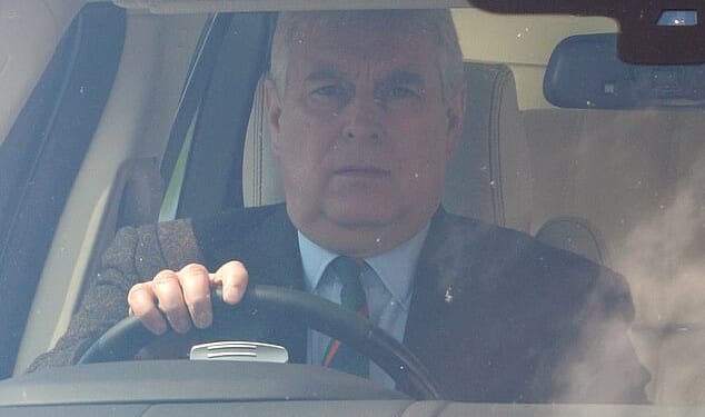 Andrew, the former Duke of York, is seen driving out of Royal Lodge in Windsor