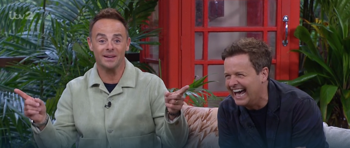 Ant McPartlin and Declan Donnelly in a TV studio.