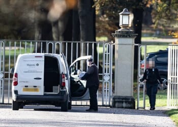 A delivery of champagne was spotted being dropped off at Windsor's Royal Lodge today