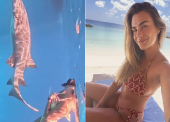 Aryna Sabalenka swims with sharks in yellow bikini as four-time Grand Slam winner enjoys lavish Maldives vacation