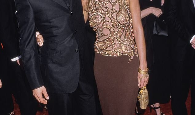 Jennifer Aniston pictured on the red carpet in September 1999 with her then boyfriend, actor Brad Pitt - they married the following year