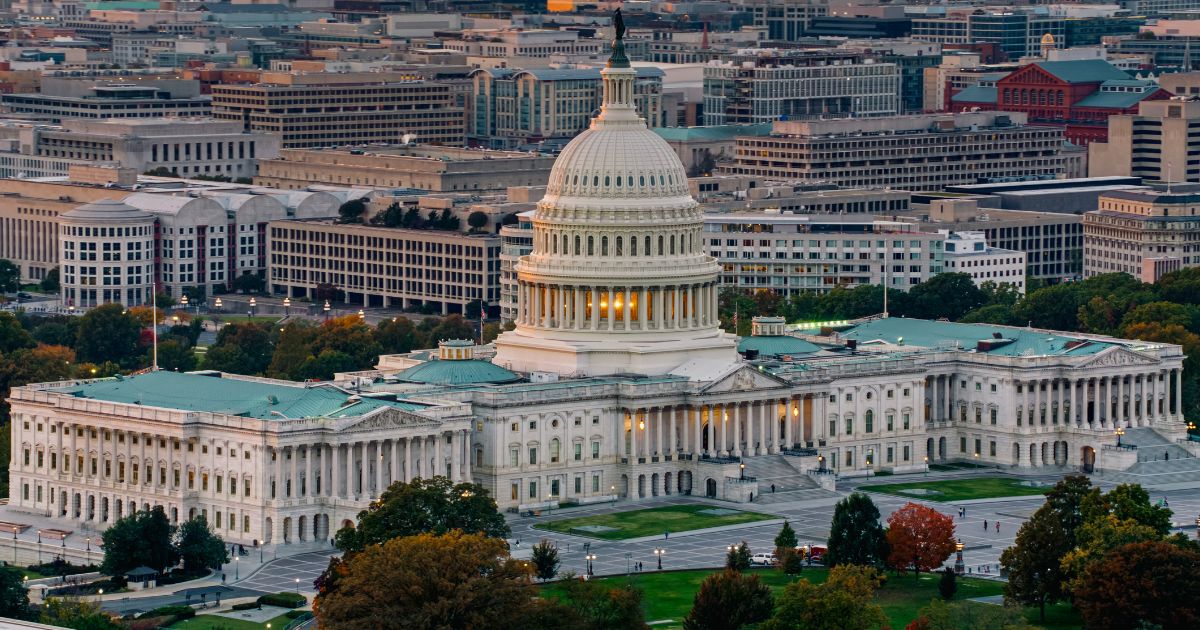 The U.S. Capitol is pictured in Washington, D.C., at sunset.
