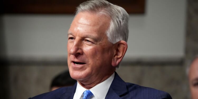 Sen. Tommy Tuberville questions U.S. President-elect Donald Trump's nominee for Secretary of Defense Pete Hegseth during his Senate Armed Services confirmation hearing on Capitol Hill in Washington, D.C., on Jan. 14.