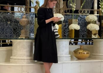 While her father¿s very public fall from grace was entering its final stages, his oldest daughter Princess Beatrice (pictured) was in Riyadh, hosting 'afternoon tea'