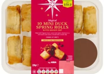 Asda has issued a 'do not eat' warning for its 10 Mini Duck Spring Rolls with Hoisin Dip