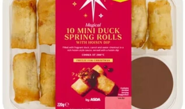 Asda has issued a 'do not eat' warning for its 10 Mini Duck Spring Rolls with Hoisin Dip