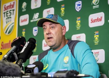 Former Australia coach Darren Lehmann (pictured after the infamous Sandpapergate ball-tampering incident) resigned from his role