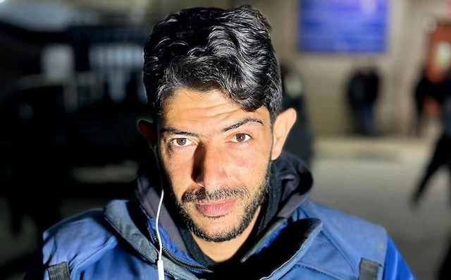 Samer Elzaenen, a BBC journalist, looking at the camera.