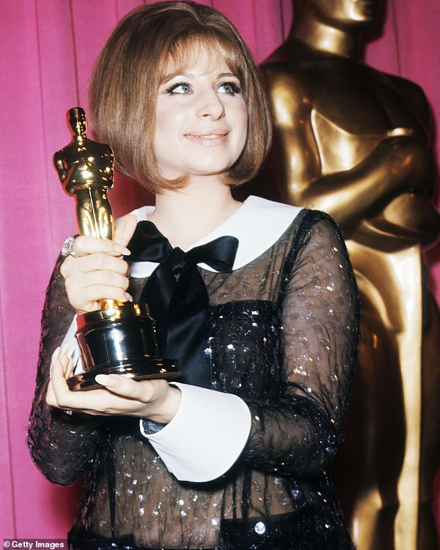 Streisand acquired the artwork the year she won her first Oscar for her 1968 movie debut Funny Girl; she is pictured with her trophy at the 1969 Academy Awards