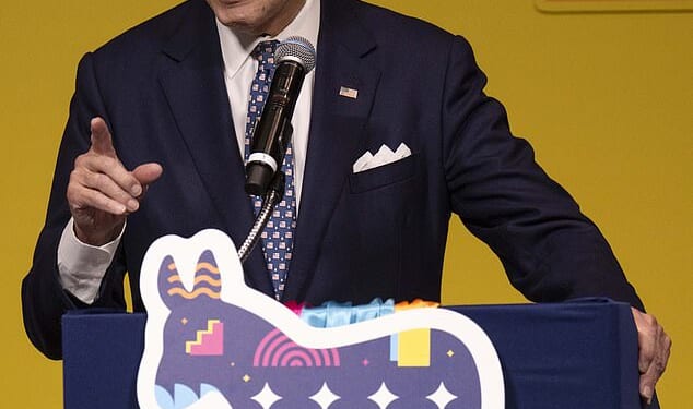 Former President Joe Biden spoke at the Nebraska Democratic Party’s Ben Nelson Gala on Friday, when he hit out at the Trump administration for 'cutting government funding for cancer research' after his administration made it a 'priority'