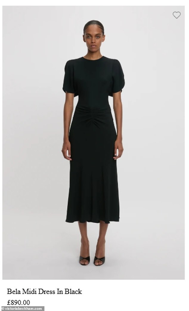 Victoria wore a Bela Midi dress of her own design, which rings in at £890