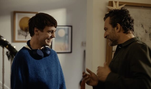 Breakout star Jack Alldridge (left) stars in this year's traditional tear-jerker as a doting son who gifts his raver father (right) a vinyl record of Alison Limerick's dance tune Where Love Lives