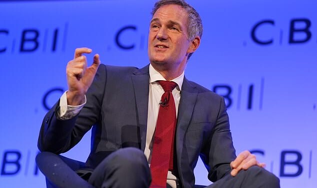 Business secretary Peter Kyle on stage during the Confederation of British Industry (CBI) annual conference