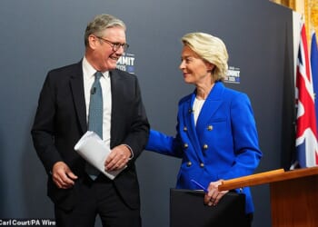Sir Keir Starmer with European Commission president Ursula von der Leyen at the UK-EU Summit in May