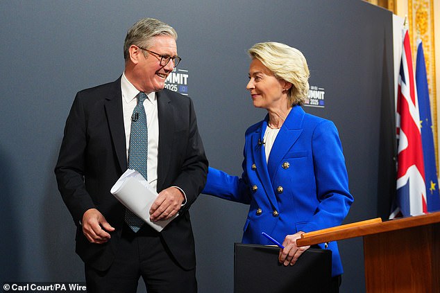 Sir Keir Starmer with European Commission president Ursula von der Leyen at the UK-EU Summit in May