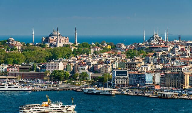 The 36-year-old arrived in Istanbul last week for his hair procedure at a clinic in Fulya, before having dental work carried out the following day in Ayazaga (file photo of Istanbul)