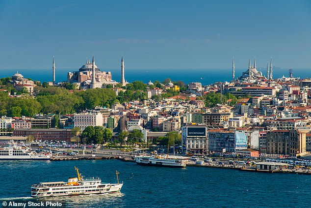 The 36-year-old arrived in Istanbul last week for his hair procedure at a clinic in Fulya, before having dental work carried out the following day in Ayazaga (file photo of Istanbul)