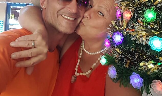 Mary Stuart-Miller with her partner Domenico Celentano, who was refused entry to the UK on Monday