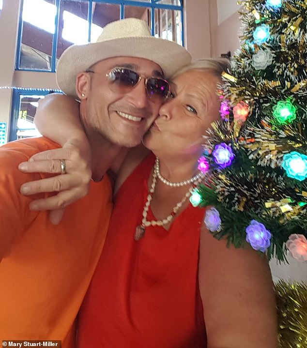 Mary Stuart-Miller with her partner Domenico Celentano, who was refused entry to the UK on Monday