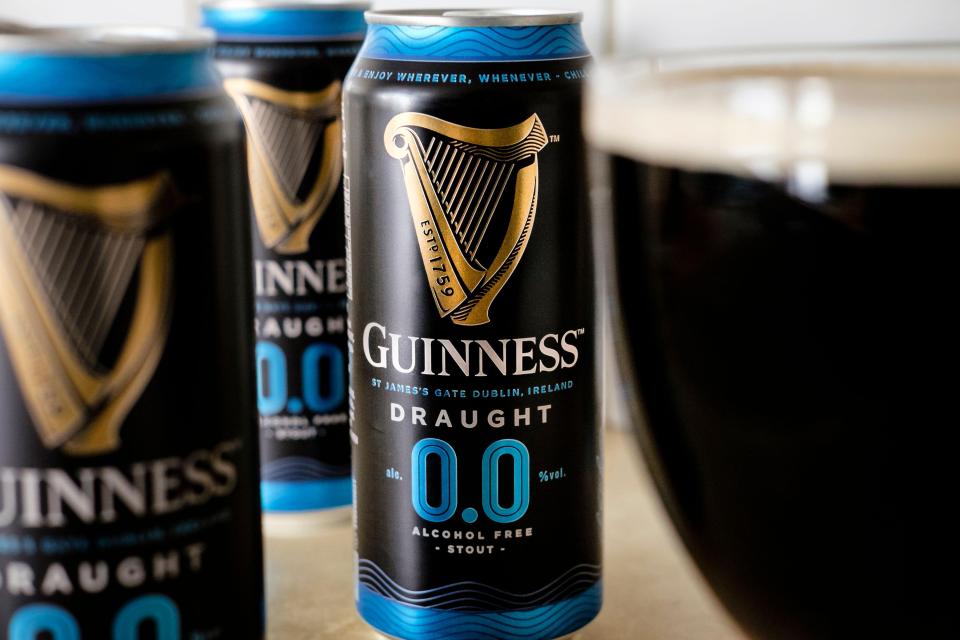 Three cans of Guinness 0.0 non-alcoholic beer.