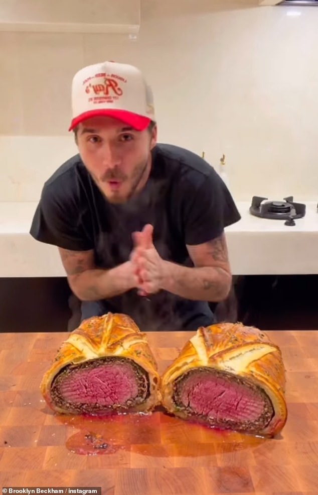 Brooklyn, whose culinary skills have often divided followers, won universal praise in October after preparing a delicious looking beef wellington