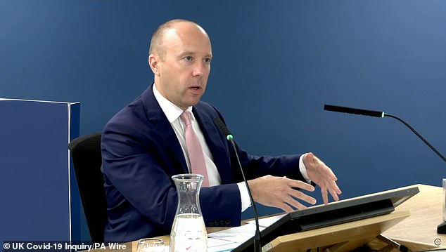 Chief medical officer Sir Chris Whitty became a familiar face on the nation's TV screens during public briefings on Covid. He is seen here giving evidence at the inquiry in November 2023