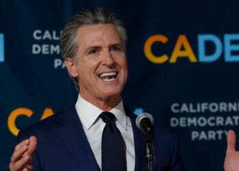 California Gov. Gavin Newsom speaks during an election night gathering at the California Democratic Party headquarters on Nov. 4, 2025, in Sacramento, California.