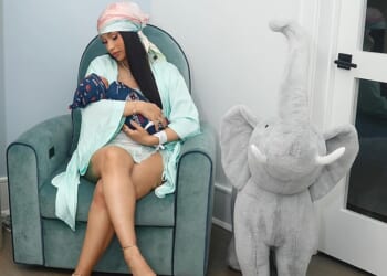 Cardi B has shared the first photos of her newborn son, her first child with boyfriend Stefon Diggs but fourth overall