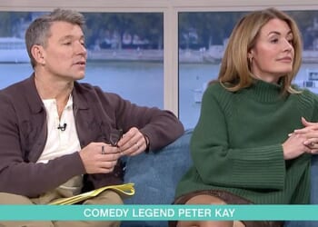 Cat Deeley was left stunned after Peter Kay called her out for an interview habit in the middle of a live chat on This Morning - leaving fans thrilled