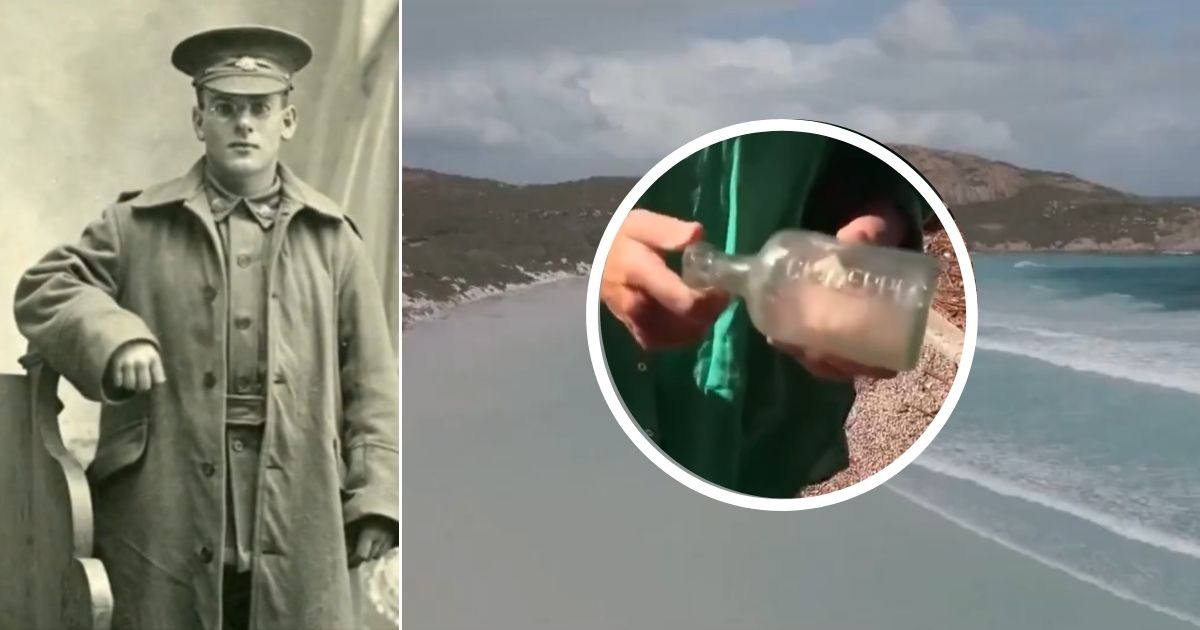 Private Malcolm Neville, 27, left, and his friend Private William Harley, 37, put their notes in a soda bottle on Aug. 15, 1916, and threw it off a troop ship on its way to the battlefields of World War I. The notes were finally discovered Oct. 9, 2025.