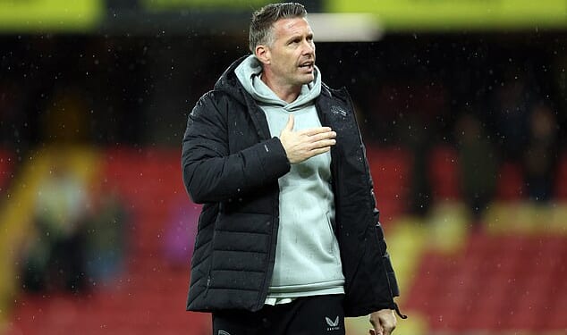 Rob Edwards will not manage Middlesbrough against Birmingham City on Saturday