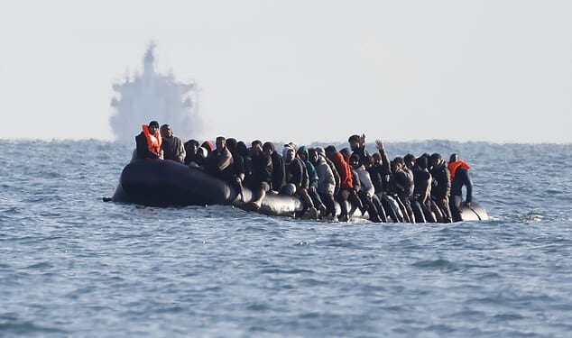 Small boat migrants make their way towards Britain from northern France in September