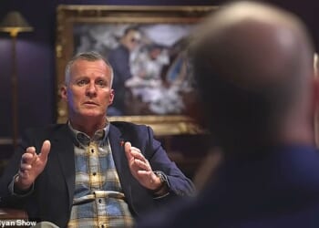 Brian Harpole (pictured) Charlie Kirk's head of security explained that there was nothing to theories on the internet regarding hand gestures made by his team just before the conservative activist was assassinated