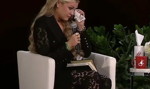 Erika Kirk, the widow of conservative activist Charlie Kirk, tearfully revealed how she had been 'praying to God' she was pregnant when her husband was shot and killed in September