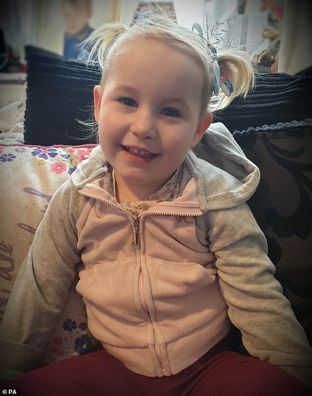 Two-year-old Lola James (pictured) was killed by Kyle Bevan after the toddler's mother failed to protect her following months of abuse