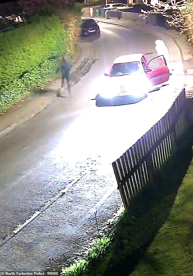 Chilling CCTV footage shows Ben Collins and Samuel Nicholson, both 25, sprinting after the victim after luring him to a property at around 10pm