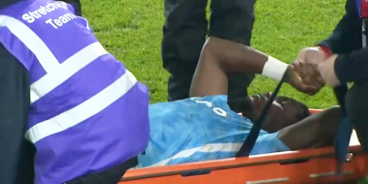 Coventry star carried off on stretcher seconds after scoring goal of the season contender as medics rush on to pitch