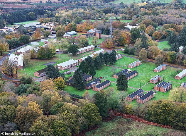 An aerial view of the military training base in East Sussex, where male asylum seekers are set to be housed