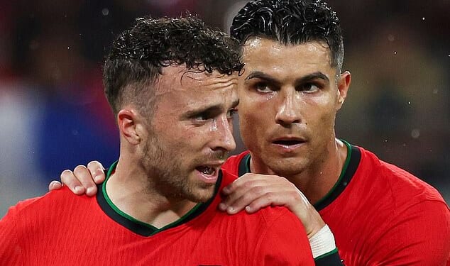 Cristiano Ronaldo has revealed why he chose not to attend the funeral of Diogo Jota (left)