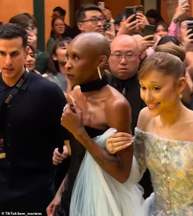 Thursday's premiere in Singapore went awry after Grande was ambushed by an over-exuberant fan while walking the red carpet outside Universal Studios