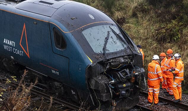 The 04:28 service from Glasgow Central to London Euston came off the tracks near the village of Shap, in Cumbria at around 6:15am on Monday amid torrential rain and severe weather