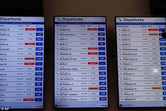 On Sunday alone, more than 2,000 flights were canceled into, out of, or within the United States and a further 7,000 delayed